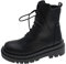 Generico Stivali da Donna Invernali Anfibi Pelle Classici con Cerniera Stivaletti Donna con Lacci Eleganti con Plateau Anfibi Invernali Bassi Stivali da Donna Retro Spesse Boots Donna Morbidi