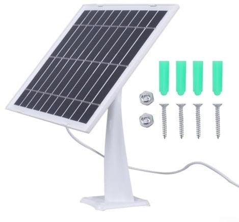 8W Solar Panel for Security Camera, Solar Panel Charger, for Ring Video Doorbell 4/3/3plus/2 Charging Outdoor Monitoring(Black)
