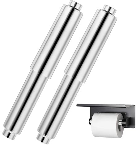 YQQYG 2 PCS Toilet Roll Holder Spring Loaded Bar, 11 cm -16.5 cm Chrome Toilet Roll Holder Replacement Roller Universal