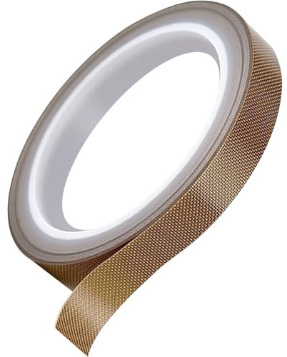 Jyvex Teflonband Selbstklebend,13mm x 15m Teflon Klebeband Hitzebeständiges,PTFE Hochtemperatur Klebeband für Vakuumiere,Hand- und Impulsversiegelungen