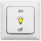 Symbol Aufkleber Licht on off, Abziehbild (RMP13/1) (gelb - schwarz auf transparenter Folie, 1,5 cm)