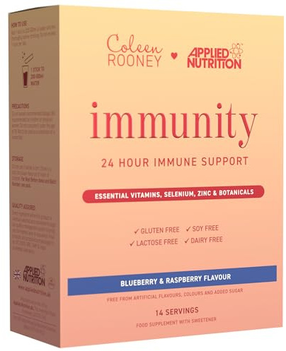 Applied Nutrition - Coleen Rooney - Immunity Powder - Vitamin & Mineral Boost - Best 24-Hour Immune Support - Best Vegan Immunity Defense - Enhanced Vitality - (14 Servings) (Blueberry & Raspberry)