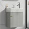 Mueble de baño con armario bajo lavabo de 46 cm, mueble para lavabo colgante, pequeño mueble de baño para invitados (gris)