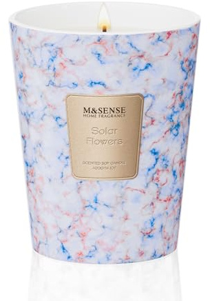 M&SENSE Duftkerze Groß|Sonnenblumen Duftkerzen im Glas|Natürliche Sojawachs Scented Candle|Entspannende Aromatherapie|Geschenk für Frauen & Männer,Weihnachten|400g 75h Brenndauer 2 Docht,Home Scented