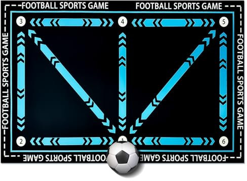 Tylices Fußballmatte, 80x120cm Fußball Schritt Trainingsmatte, Fussball Trainingszubehör, Rutschfeste Stoßdämpfend Fussball Matte, Ballkontrolle Trainingsmatte für Alle Altersgruppen