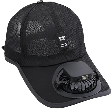 Solar Powered Fan Hat for Men Women Summer Breathable Mesh Baseball Cap with USB Rechargeable Fan Sun Protection Cap