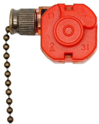 Ceiling Fan Switch, 3 Speed Ceiling Fan Pull Chain Replacement Pull Chain Control Switch for Fans, Wall Lamps, Cabinet LightSwitch