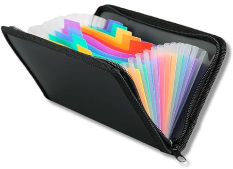 AOEVUIR Organizer per Documenti con 13 Scomparti, Raccoglitore Portadocumenti con Cerniera per Coupon, Ricevute, Contanti, Fatture e Biglietti
