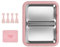 Folpus Máquina para Hacer s, Placa fría instantánea, portátil, Multiusos, Bandeja para Rollos de Yogur, Rosa con Tapa
