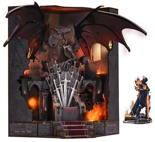 MiniCity Klingenthron Book Nook Kit mit LED, 3D-Holzpuzzle zum Selberbauen | DIY-Modell mit 143pcs;Mit einer kostenlosen Figur; Kleber und Montagewerkzeug inklusive, einfacher Zusammenbau in 2–4 Stunden