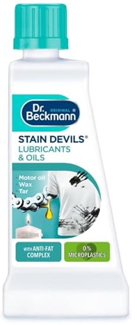 Stain Devils Lubricants and Oils 50ml - Laundry Oil Stain Remover for Clothes Removes Grease, Resin, Candle Wax, Tar, Shoe Polish, Machine Oils - Gentle on Colours for Washable & Non Washable Fabrics