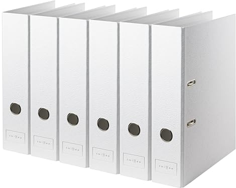 Deco Papier Swissee Ordner A4 | Breit Eco Hebelordner | Weiß mit Textur