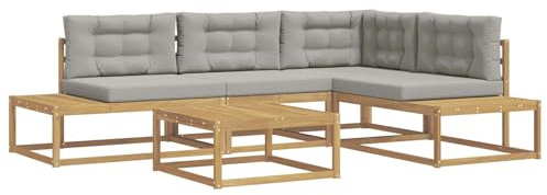 vidaXL Outdoor-Sofagarnitur mit Kissen Weiß 79 x 79 x 37 cm Polyester, Garten und Terrasse, modernes Akazienholz Sofa, Sofa-Set, langlebige Sitzgelegenheit, wetterfeste Lounge