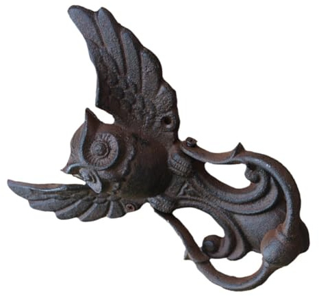 MAGICLULU Eiserner Türklopfer aus Robustem Eisen mit Eulenmotiv im Vintage Stil Türgriff Geeignet für Holztüren und Sicherheitstüren für Innenraumdekoration