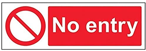 vsafety 52001 ax-r divieto di accesso, Plastica rigida, No Entry , orizzontale, 300 mm x 100 mm, colore: rosso