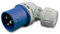 CEE Winkel-Stecker, 230V/16A, blau, 3-polig, IP44
