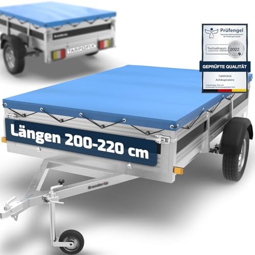 Tarpofix® Bâche Protection Plate 209 x 134 x 7,5 cm avec Corde de bâche - Bâche de remorque renforcée en PVC - Bache pour remorque Divers modèles de remorques de Voitures de 750kg FP3