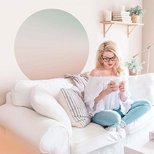 Zuckerwatte Farbverlauf selbstklebende Tapete Ombre Wandtattoo selbstklebend Ø50cm