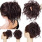 Moño Postizo Pelo Sintético Postizos Cola de Caballo Updo Coletero Peinado Extensiones de Cabello Rizado Ondulado Corto Se Ve Natural Negro mezcla Vino Tinto