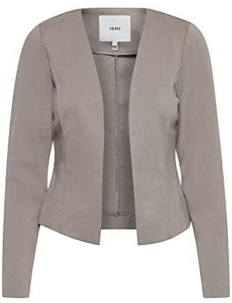ICHI IHKATE SHORT BL Damen Blazer Kurzblazer Jacke Kurzblazer mit Stretch, Größe:2XL, Farbe:Driftwood (181210)