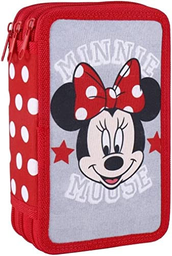 CERDÁ LIFE'S LITTLE MOMENTS - Minnie Mouse 3 Compartment School Pencil Case for Girls - Official Disney Licence, Multicoloured, 12.5 X 19.5 X 6.5 CM, Classic