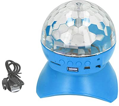 Disco Ball Party Lights with Speaker, Bluetooth Portable Rotating Lights Sound Activated LED Strobe Light RGB Music Mobile Stage Light for Club KTV Car Home Room Parties(Blue)