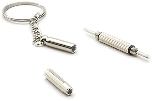 Lot de 10 tournevis multifonctions pour lunettes - Mini outil à main 3 en 1 - Tournevis pour lunettes de soleil - Kit de réparation de montre avec porte-clés