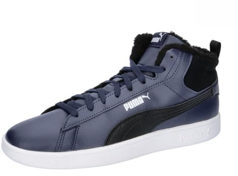 PUMA Uniseks Smash 3.0 Mid WTR Sneaker, Puma Navy PUMA Black PUMA Wit, 38 EU