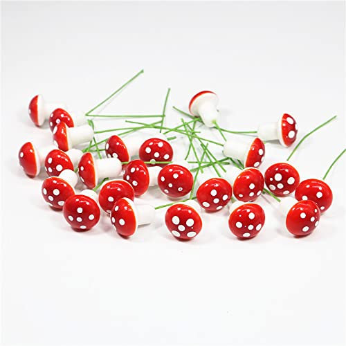 Wohlstand 60 stücke Mini roter pilz Garten Gepunktete, Gartenpilze Blumentopf Pilz, Pilz Miniatur Blumentöpfe für Gartendekoration und Hofdekoration