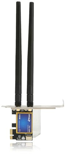 Dpofirs PCIE-WLAN-Karte für PC, 1200 Mbit/s Dualband-PCIE-WLAN-Adapter für Spiele-Streaming, 2,4 GHz 300 Mbit/s, 5 GHz 867 Mbit/s, PCIE X1 X4 X8 X16, Bluetooth4.0