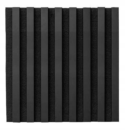 Deccart - 3D Wandpaneele 40x40cm, Lamellenwand Wand Wandpaneele, Filz und MDF, Wandverkleidung, Paneele Wall Lamellenwand, Wandverkleidung schwarz/schwarz mat