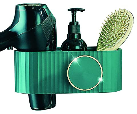 Soporte for secador de pelo Soporte for estante montado en la pared Soporte for colgar Plancha Organizador Almacenamiento por soplado con enchufe Estante de almacenamiento for baño Premium ABS Soporte