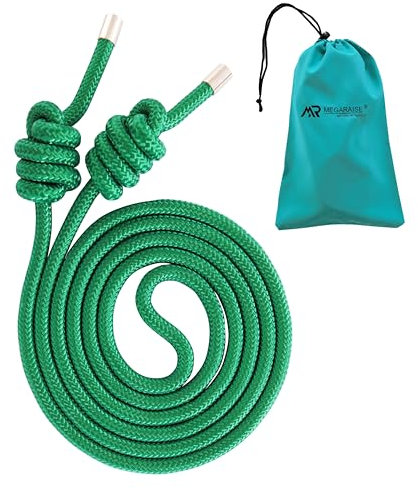 Megaraise Weighted Flow Rope for Fitness Men & Women Working Out, 1 lb Home Gym Athletic Exercise Rope Adjustable Length Skipping Jumping Training Ropes -450g (1 lb) (Green)