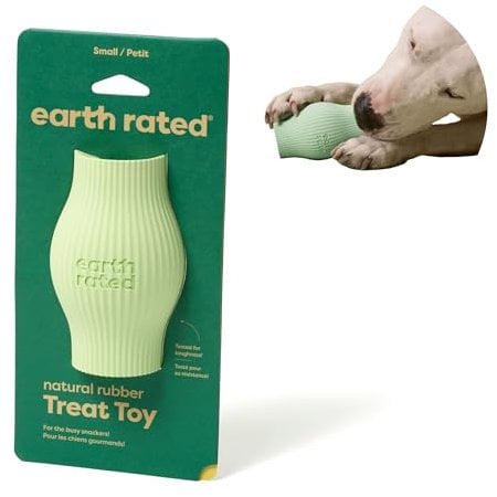 Earth Rated Leckerlihalter, bereicherndes Spielzeug für ausgewachsene Hunde und Welpen, geeignet für Spülmaschine und Gefrierfach, aus Naturgummi, klein, grün
