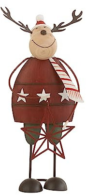 J-Line Rentier DEKO Metall ROT Large