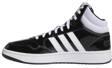 adidas Hoops 3.0 Mid Basketballschuhe für Herren, Schwarz Weiß Schwarz, 40 EU