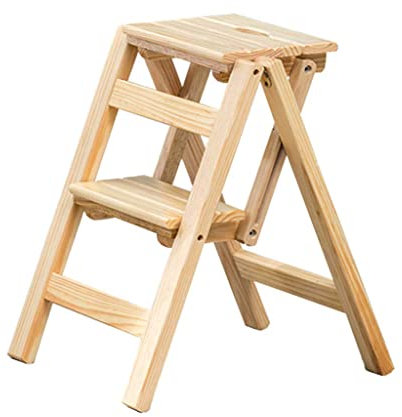 Escabeau de Cuisine escabeaux escabeau Pliant pour Adulte, 2 escabeaux pour 386 LB, escabeaux en Bois Noir