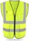 HYCOPROT Gilet De Sécurité Réfléchissant Haute Visibilité Vêtements Travail Directeur Exécutif Gilet Veste Zip Brace Sécurité Téléphone Mobile Titulaire D'identité De Poche 3D (Jaune-Maille, L)