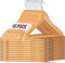 HOUSE DAY 40 Stück Stabil Kleiderbügel Holz Natur Drehbar Jackenbügel Anzugbügel Kleiderbügel Breit 44,5cm aus Naturholz