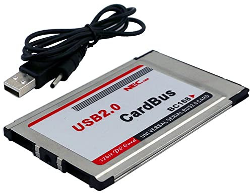 Flisdtry PCMCIA a USB 2.0 CardBus Dual 2 Port 480M Adaptador de tarjeta para ordenador portátil PC