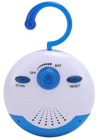 Waterproof Shower Radio, Mini Portable FM Shower Radio Built in Speaker and Antenna, Battery Operated Hanging Shower Radio for Home, Beach, Hot Tub, Bathroom, Outdoor