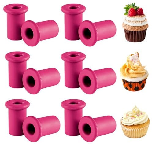 HRKVSK Cupcake Silikon Backförmchen, 12 Pcs Silikon Ausstecher Backförmchen, Ideal zum Aushöhlen und Befüllen von Muffins, Cupakes