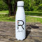 Borraccia termica Personalizzata con Nome - 500 ml - Tempo Libero - Idea Regalo - Compleanno (Iniziale Floreale + Nome)