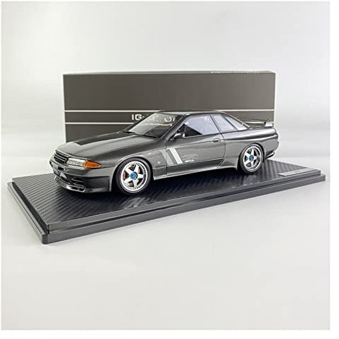 DRModels Motorfahrzeuge Replika Auto 1/18 Alloy Diecast Für Nissan GTR R32 Skyline Statische Simulation Sportwagen Modellsammlung Ornament Souvenir Originalgetreue Nachbildung (Color : Titanium)