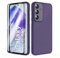 SMYTU Coque Compatible avec Samsung Galaxy A55 5G 6,6 Pouces avec Verre Trempé,Mat HalfTransparente Protection Antichoc Souple Silicone TPU étui Bumper Housse Case Cover, Violet foncé