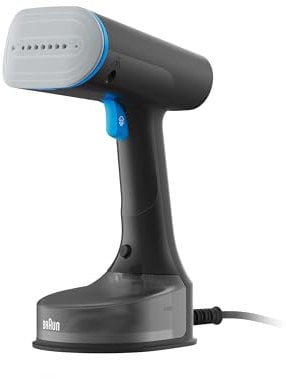 Braun QuickStyle 5 GS5031BL, Plancha de Vapor Vertical con Suela Dual FreeGlide 3D, Steamer Vertical con Calentamiento Rápido, Vapor 22 g/min, Capacidad 150ml, Cable 2.5m, 1200W, Negro/Azul