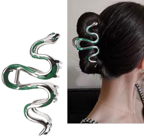 Schlange Haarspange,Metall Haarspangen Halloween,Große Haarspange Metall, Metall Claw Haarspangen,Metall Haarklammer Rutschfeste Modischer Haarschmuck für Bällen Halloween Weihnachten Karneval