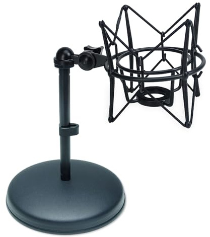 keepdrum MS032 Tischstativ mit MS090B Multi-Mikrofonspinne Schwarz