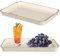 imposyu 2 Piezas Bandejas Rectangulares de Plástico Blanco Bandeja Plastico Rectangular Cocina 31x21x2,5cm Bandeja Antideslizante Pequeña Bandejas para Servir Comida de Plástico