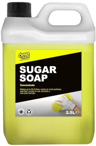 One Chem Professional Sugar Soap Concentrate, 2.5 Litre, Walls, Grease, Grime, Dirt and Stain Remover, Kitchen Degreaser, Versatile Cleaner